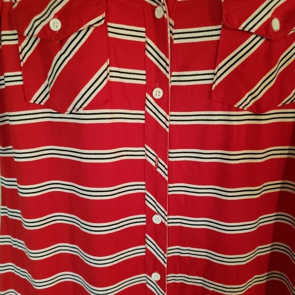 Love Brand Women's Striped Red Black & White Pencil Pocket Maxi Dress Large L - Picture 5 of 5